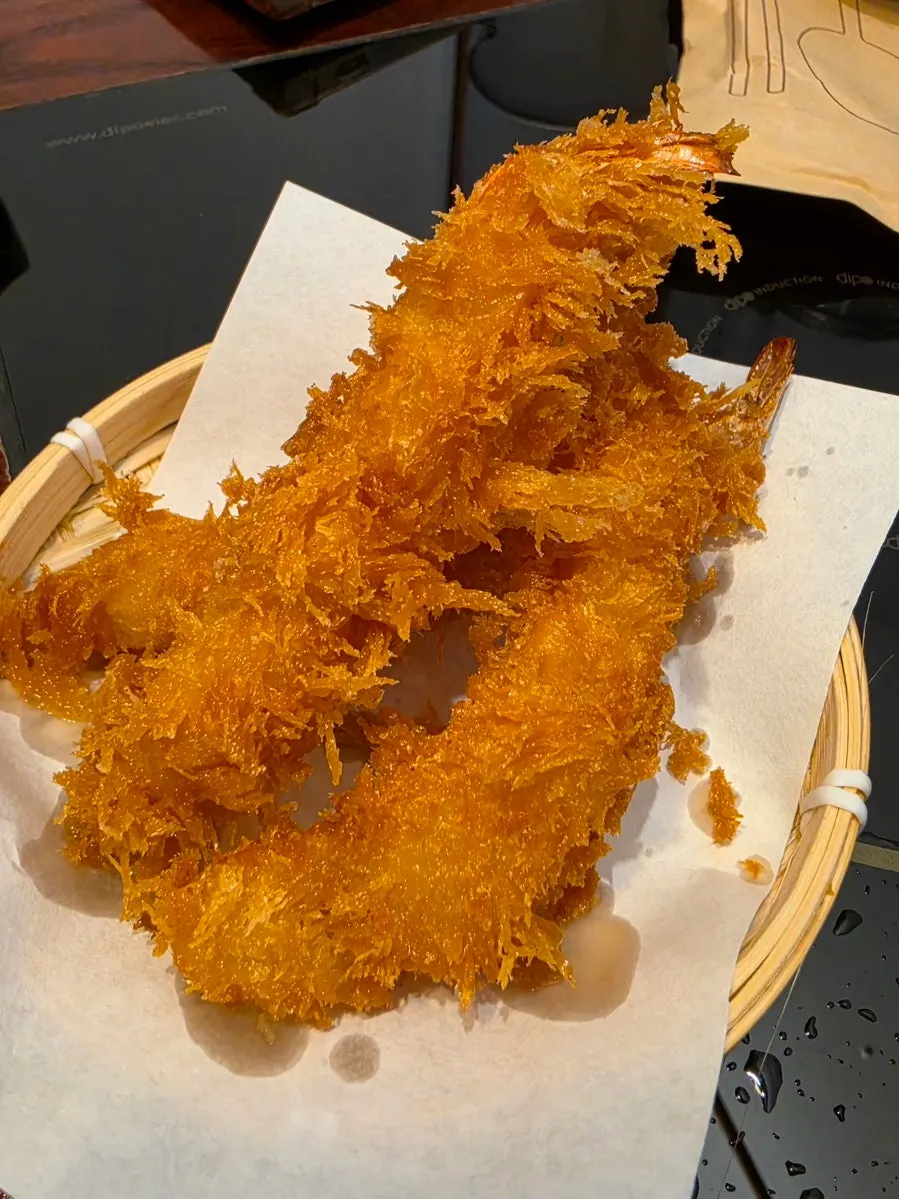Close-up of crispy assorted tempura