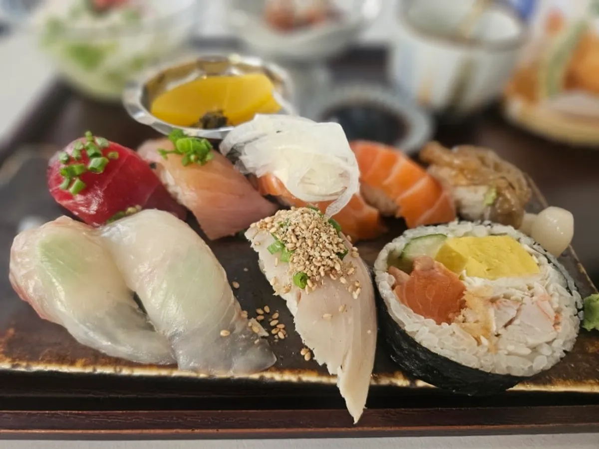 Sushi set meal spread at Min Cook Dasima near Hwajeong Station