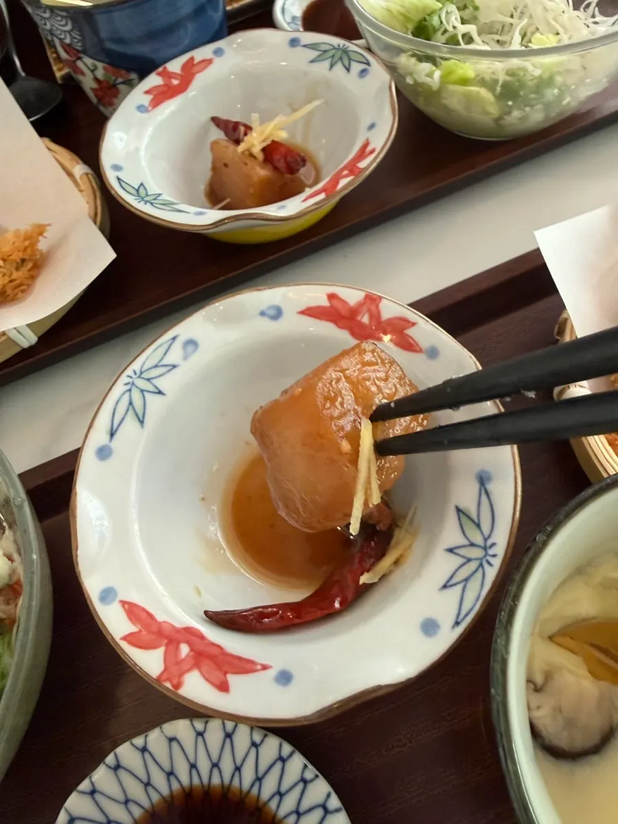 Cross-section of crispy fried shrimp tempura