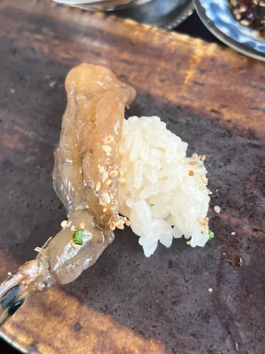 윤기 나는 초밥 밥알 클로즈업