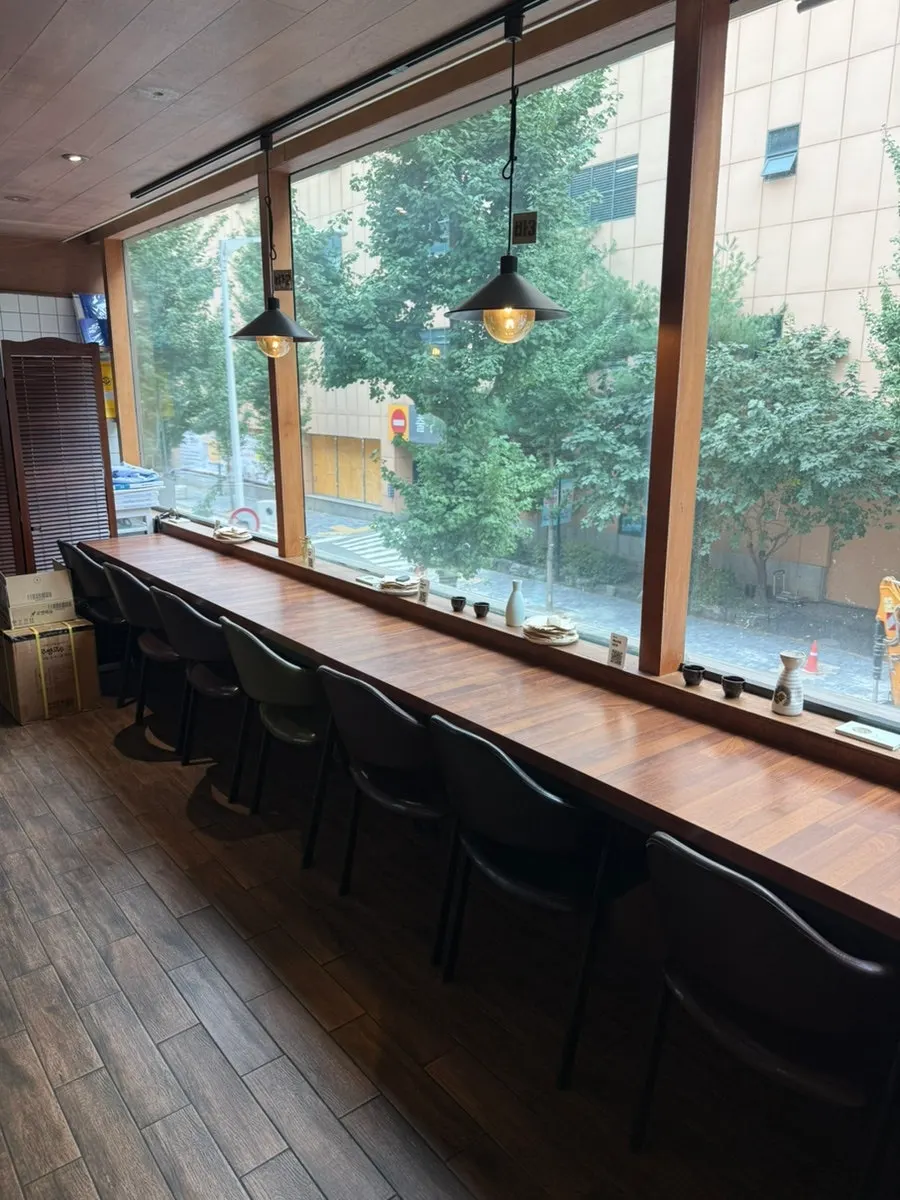 Generously spaced table for four