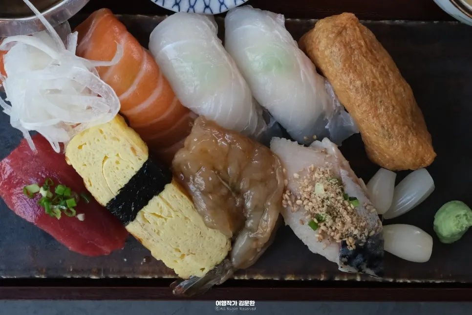 Set meal with assorted sushi and sashimi