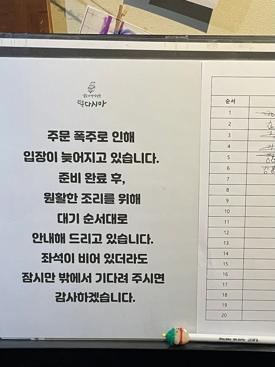 Waiting information at Min Cook Dasima