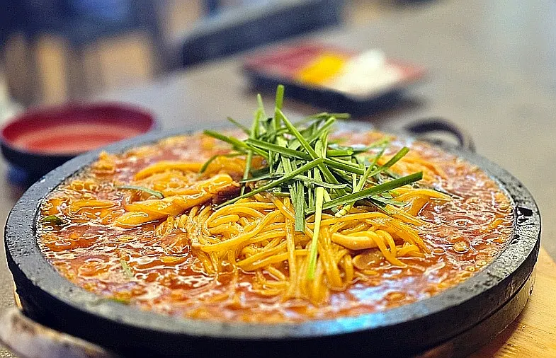 Table spread ordered by three diners at Hwamok Restaurant Gaekjan