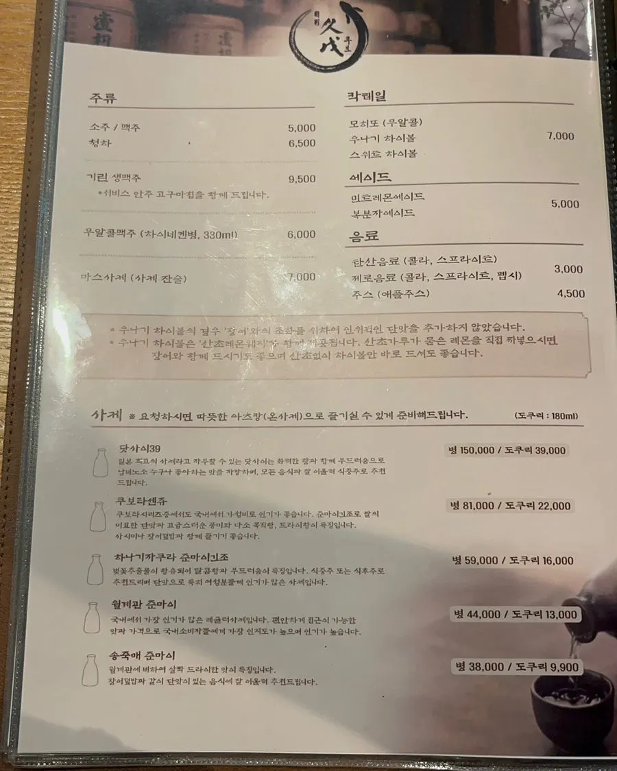 Beverage menu board