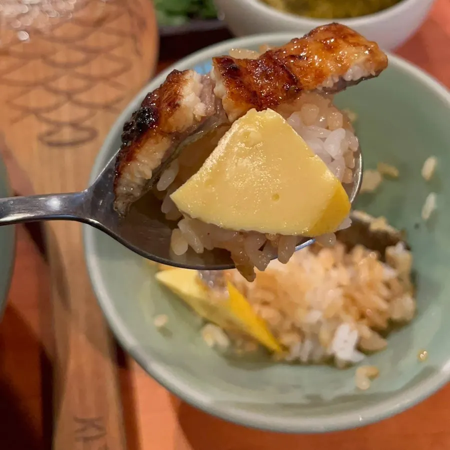 Una-tama made by mixing in dashimaki tamago