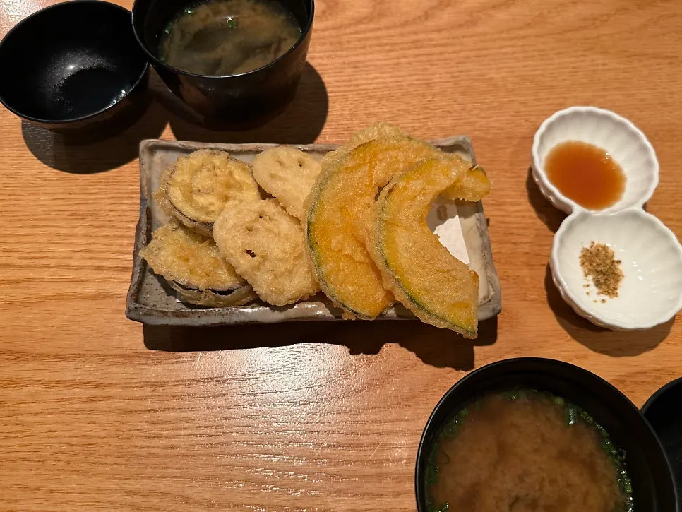 Plate of crispy pre-meal tempura