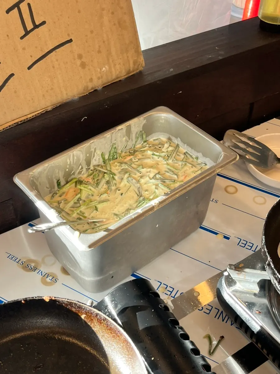 Buchujeon batter and tabletop grill for self-cooking