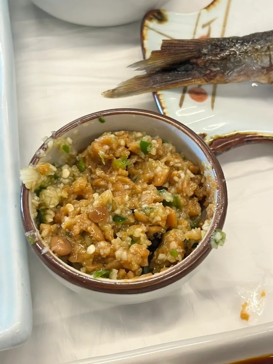 House-made makjang with minced garlic and chili in doenjang