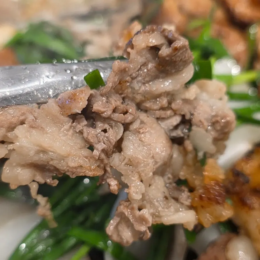 염통과 삼겹 양지 구이
