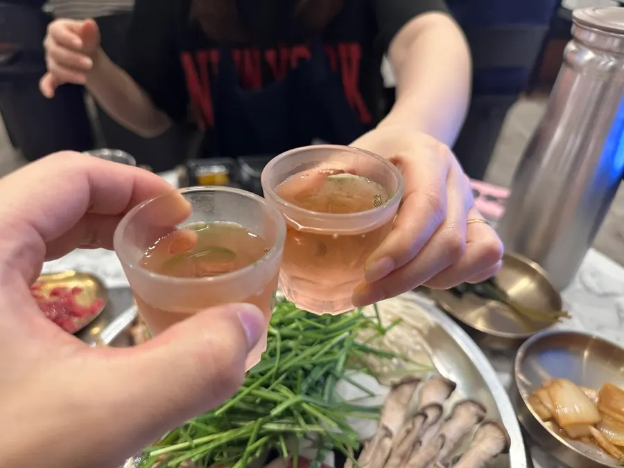 The Saero omija-flavored soju that was ordered