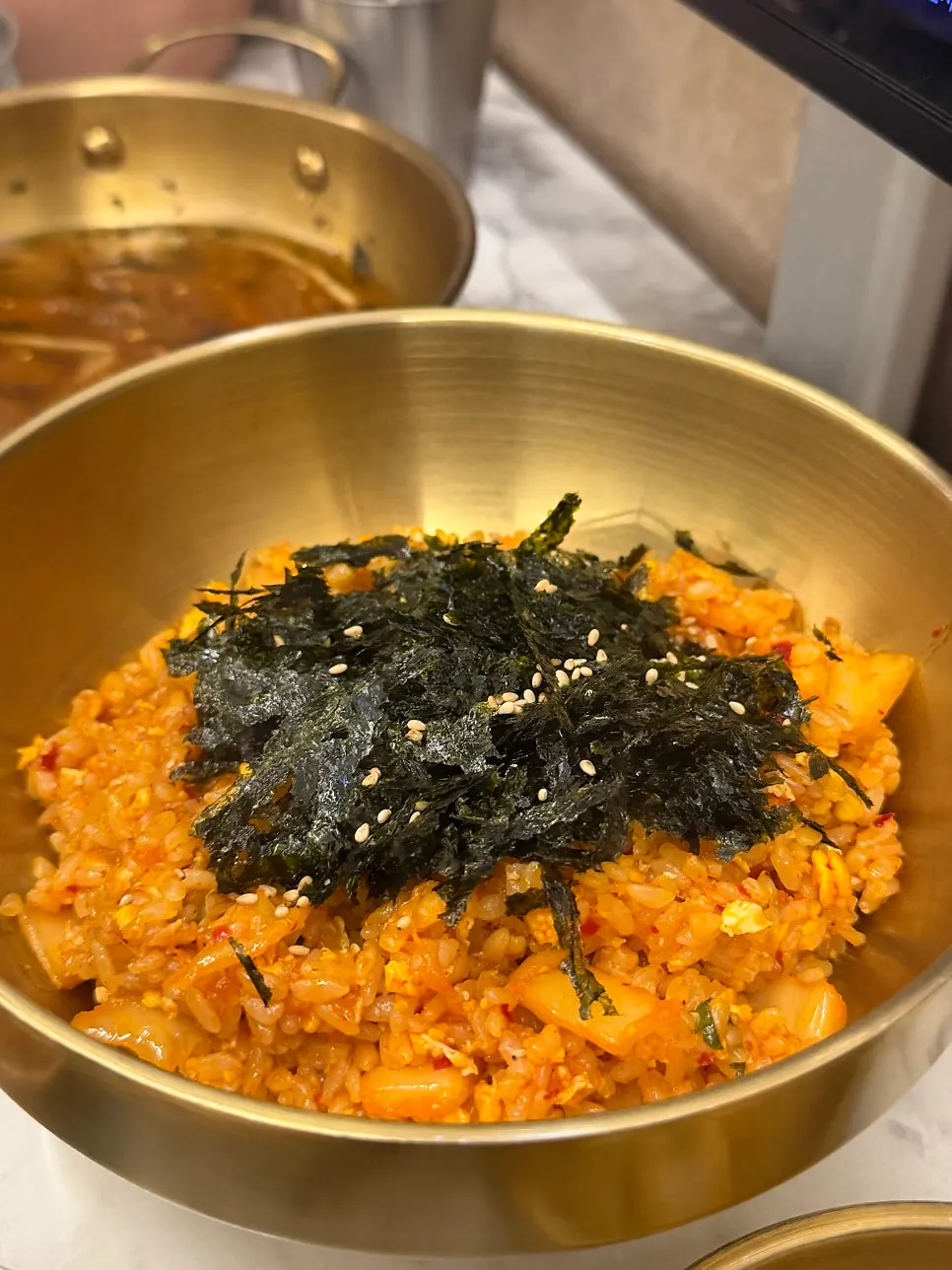 Fried rice made separately in the kitchen