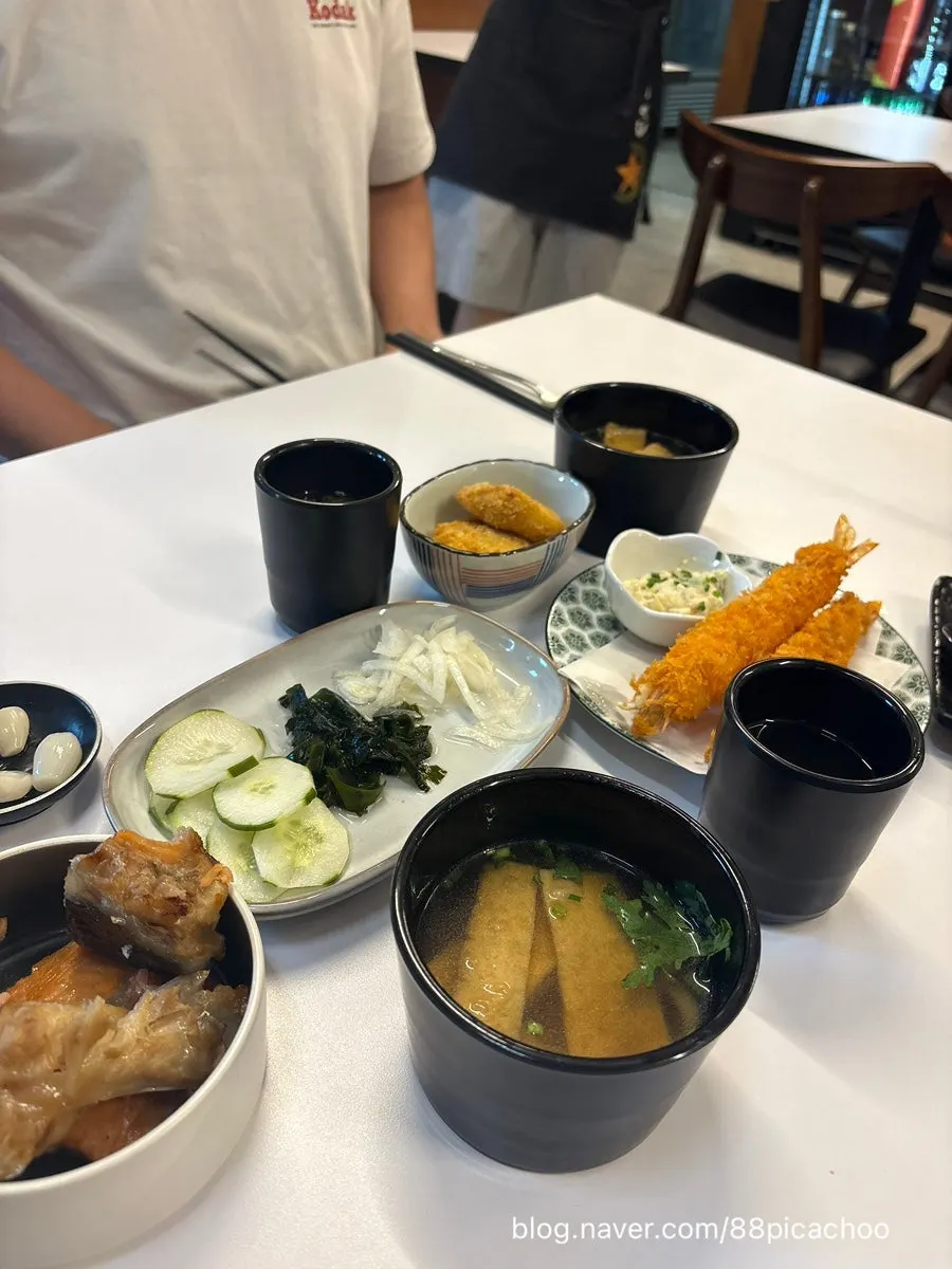 Mini udon and side dish spread
