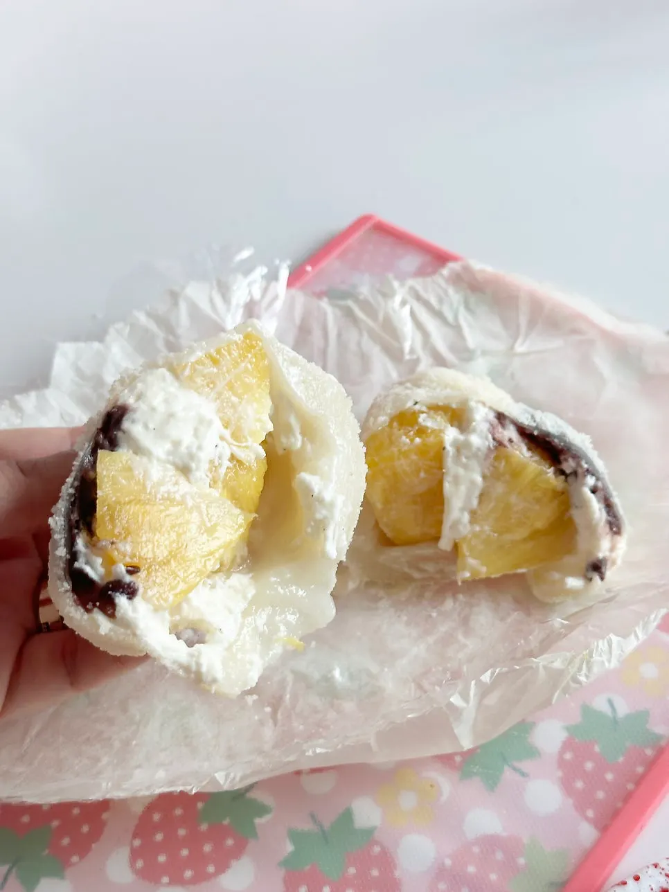 The heavy, dense pineapple mochi