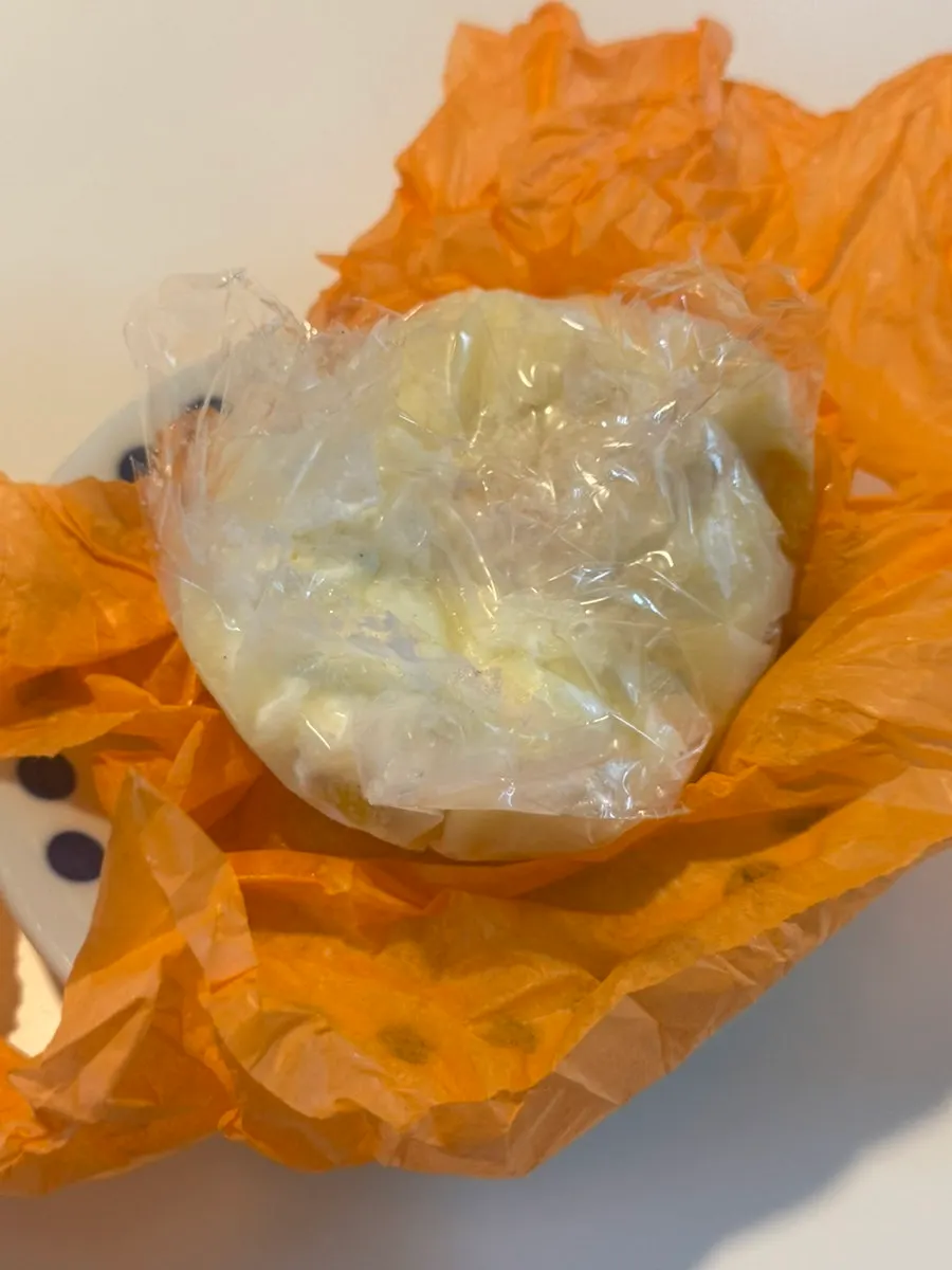 Pineapple mochi pieces on a plate