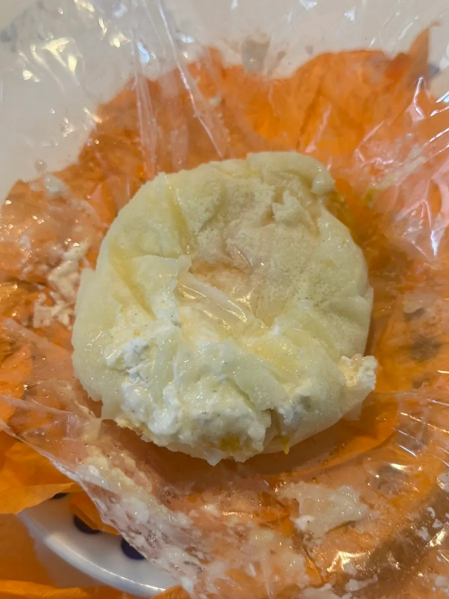 Unwrapped mango yogurt mochi