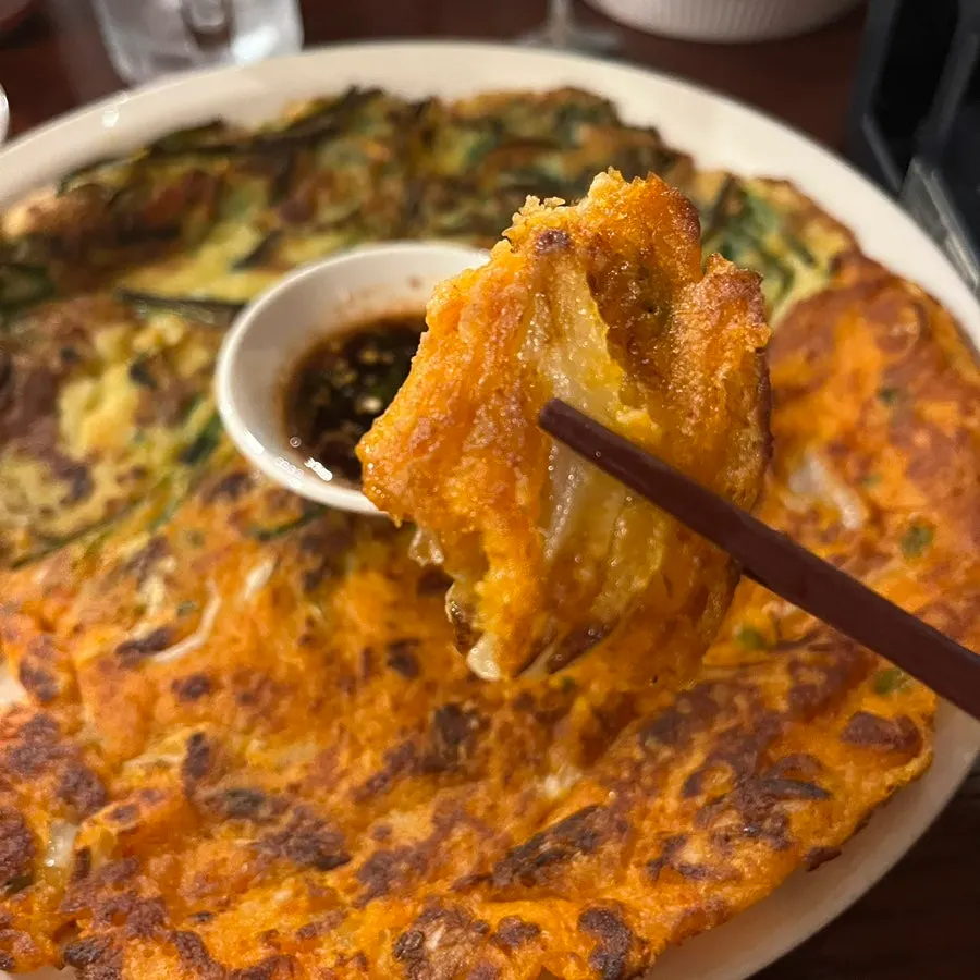 Cross-section of the chive jeon