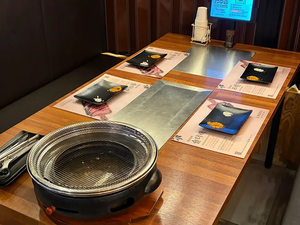 Generously spaced tables in the restaurant