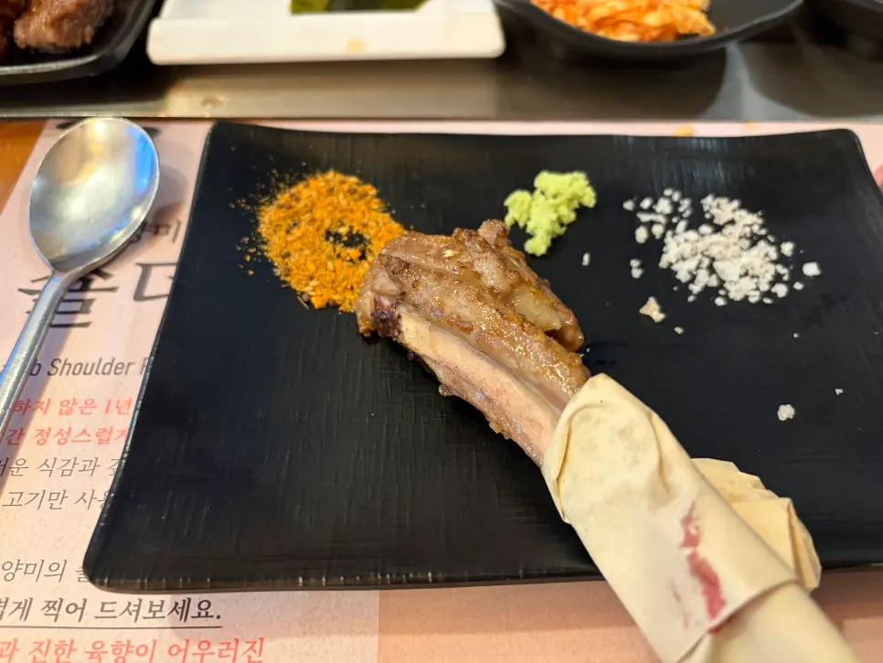 Plate of deboned shoulder rack meat