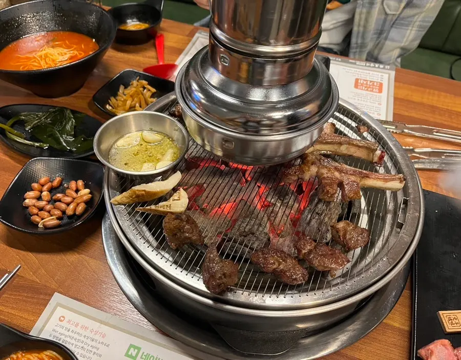 Grilled lamb dipped in butter