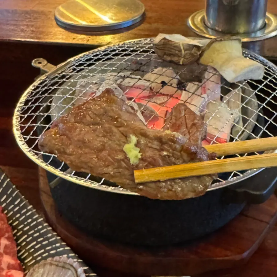 Sirloin and galbisal grilling on the personal grill