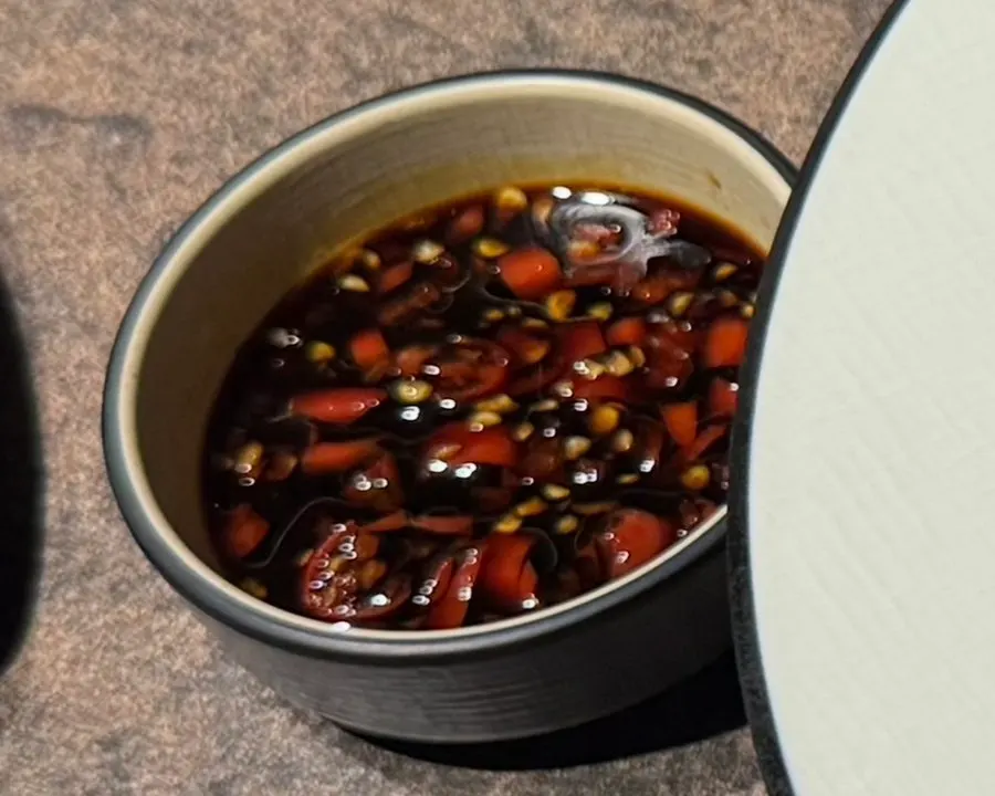 Secret soy sauce served with the fried rice