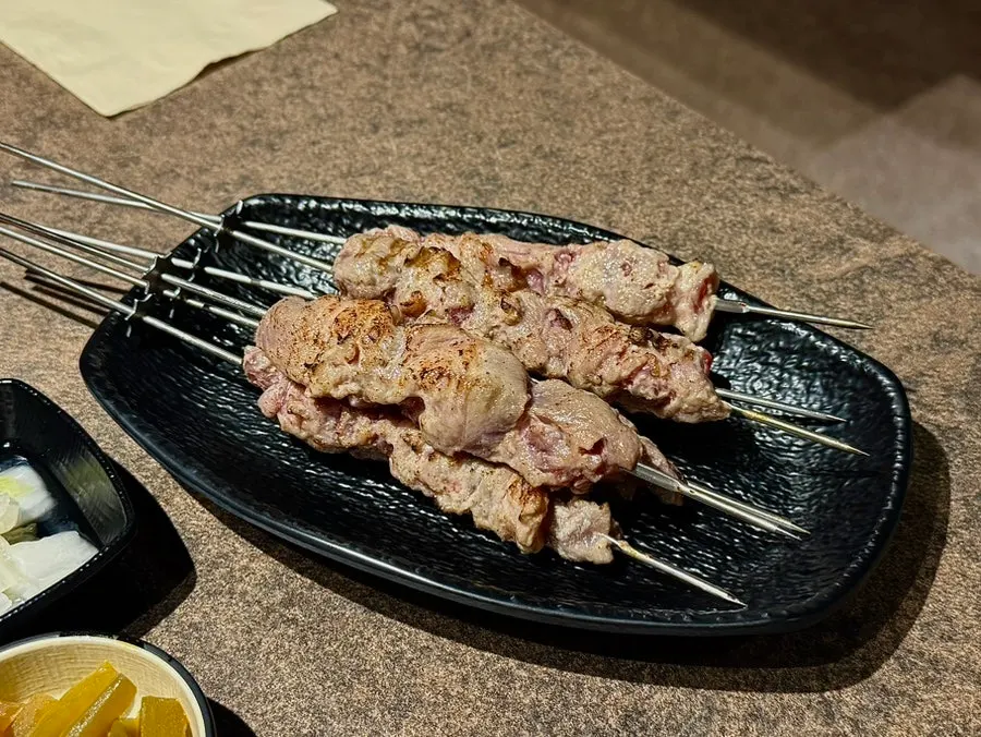Lamb sirloin skewers served pre-seared