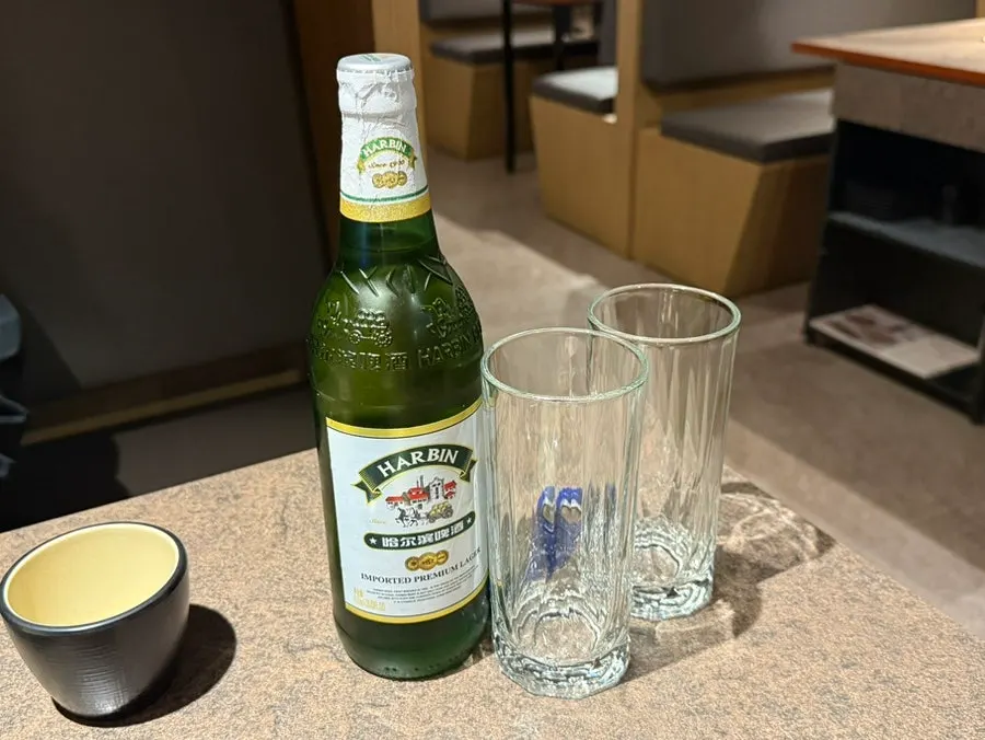Harbin bottled beer enjoyed with the lamb