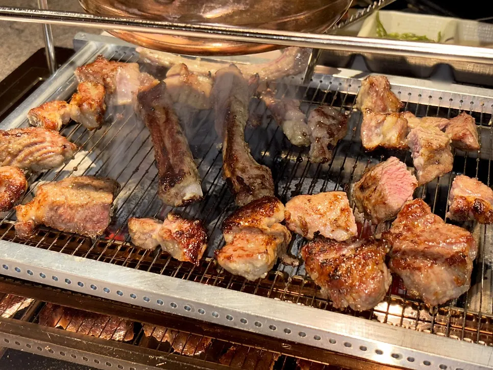 Juicy, thick shoulder rack lamb chops