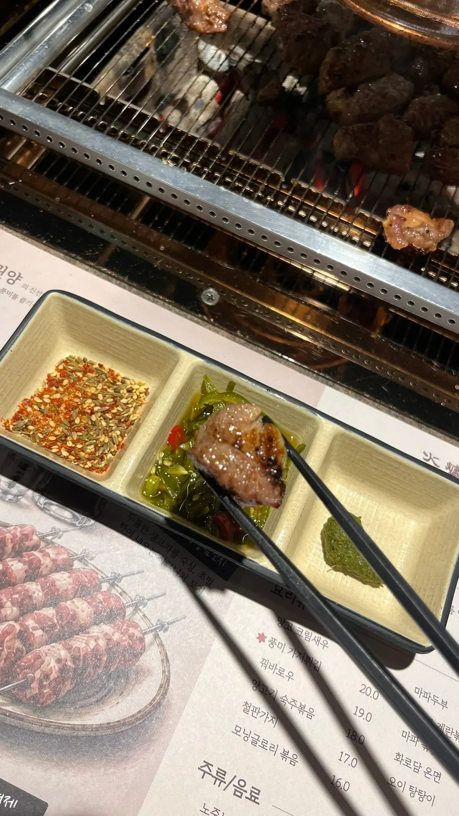 Lamb chop cut by staff, served with radish salad