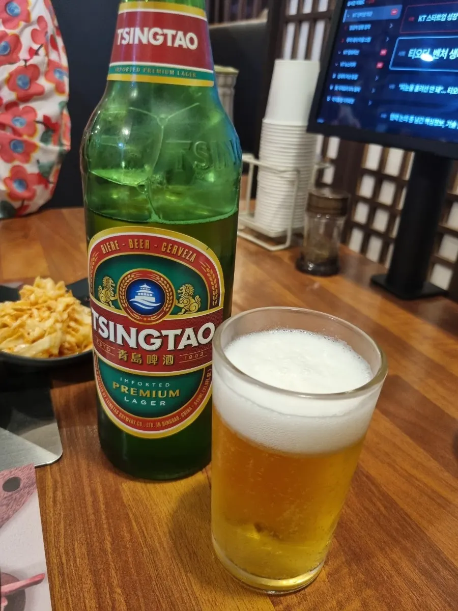 양념 미니쪽갈비와 칭다오맥주