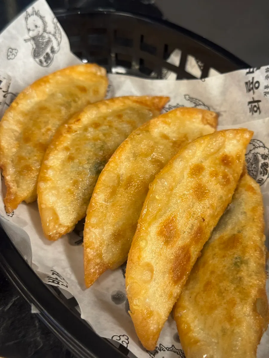 Freshly made fried dumplings from the second order