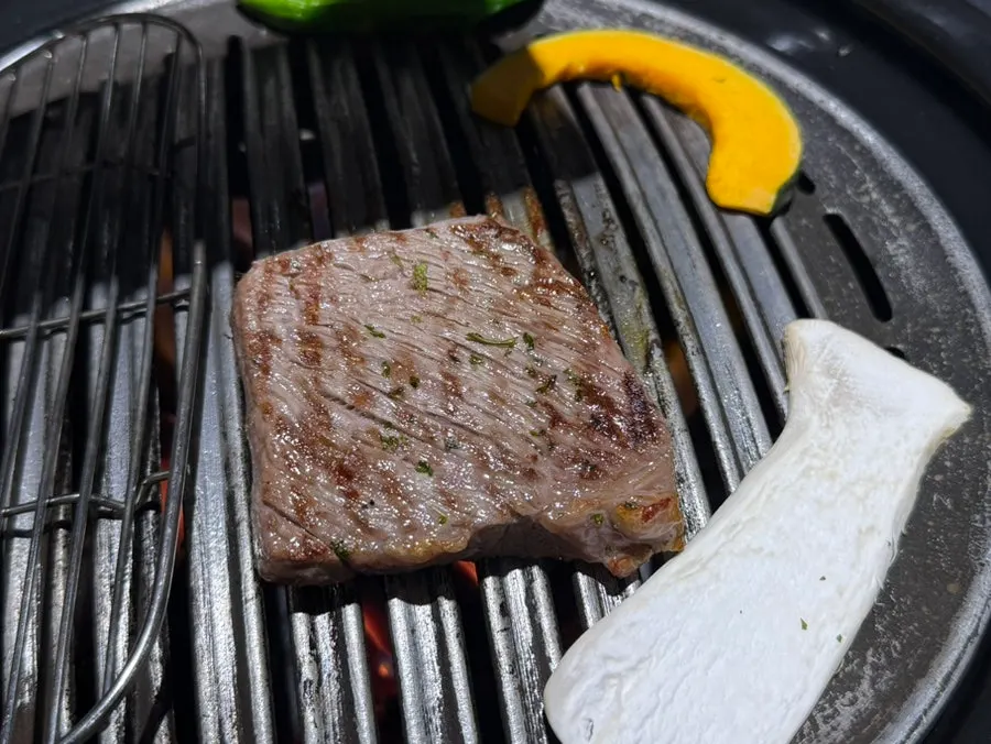 A piece of ribeye on a plate