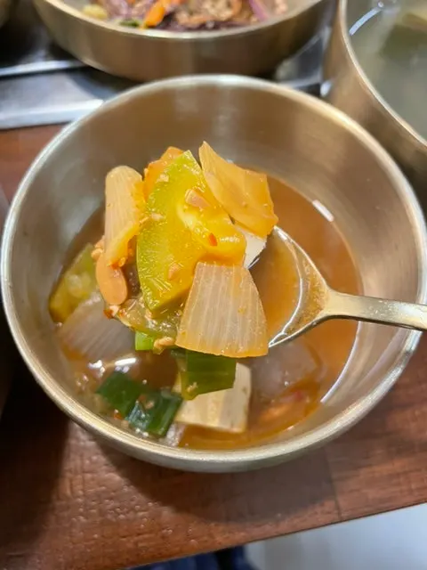 Doenjang-jjigae with tofu and vegetables