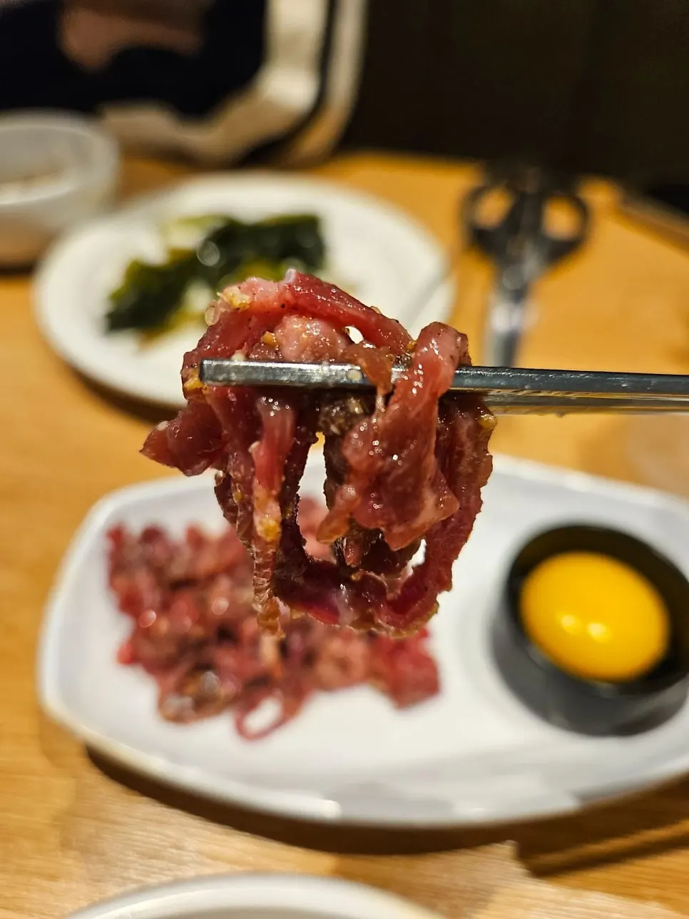 A plate of nutty-seasoned yukhoe