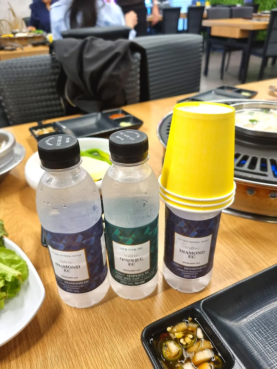 Bottled water served on the table