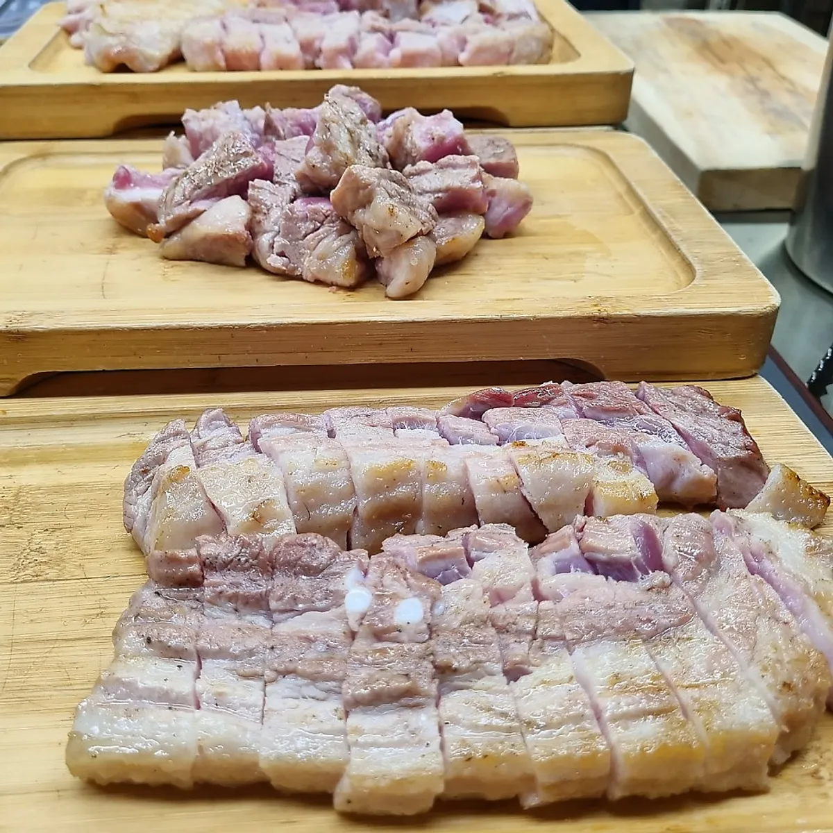 Pre-seared pork belly