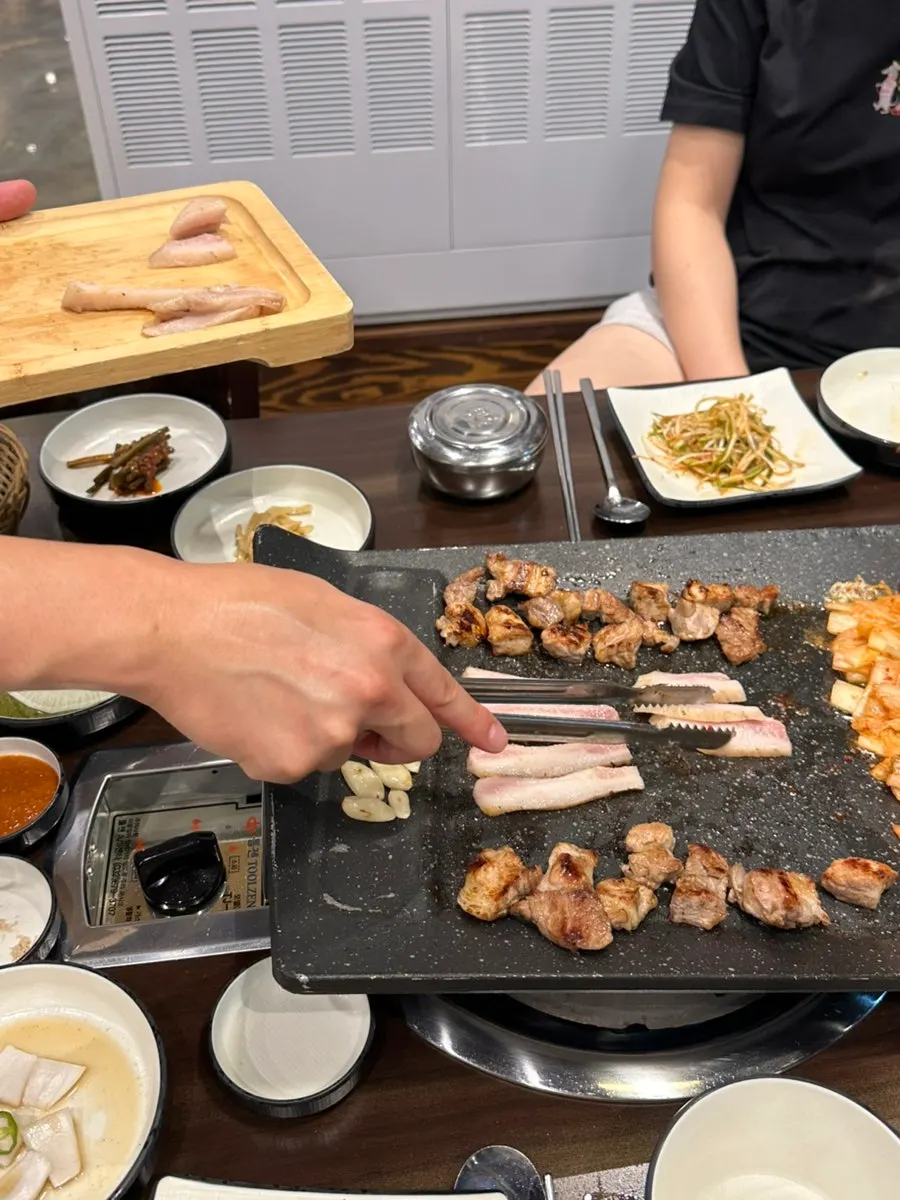 Nicely browned grilled pork belly
