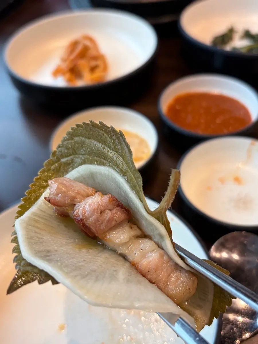 명이나물과 깻잎쌈무절임 밑반찬