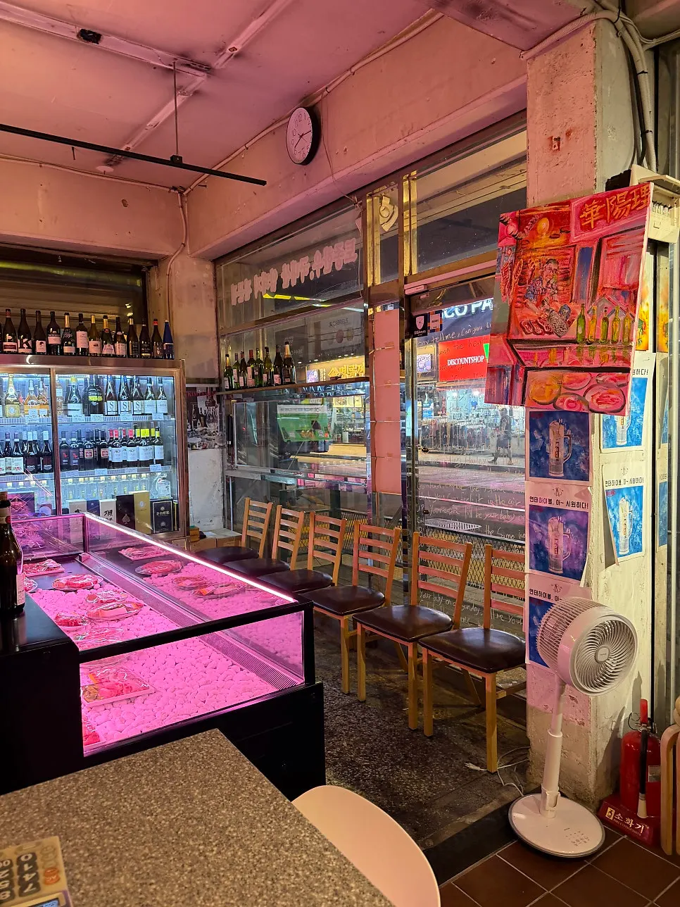 Restaurant hall with widely spaced tables