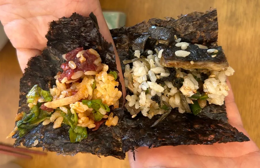 コッチャンキムに包んで食べる向宅の一式