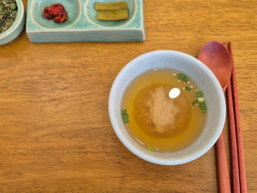 Table setting before the meal at Hyangtaek