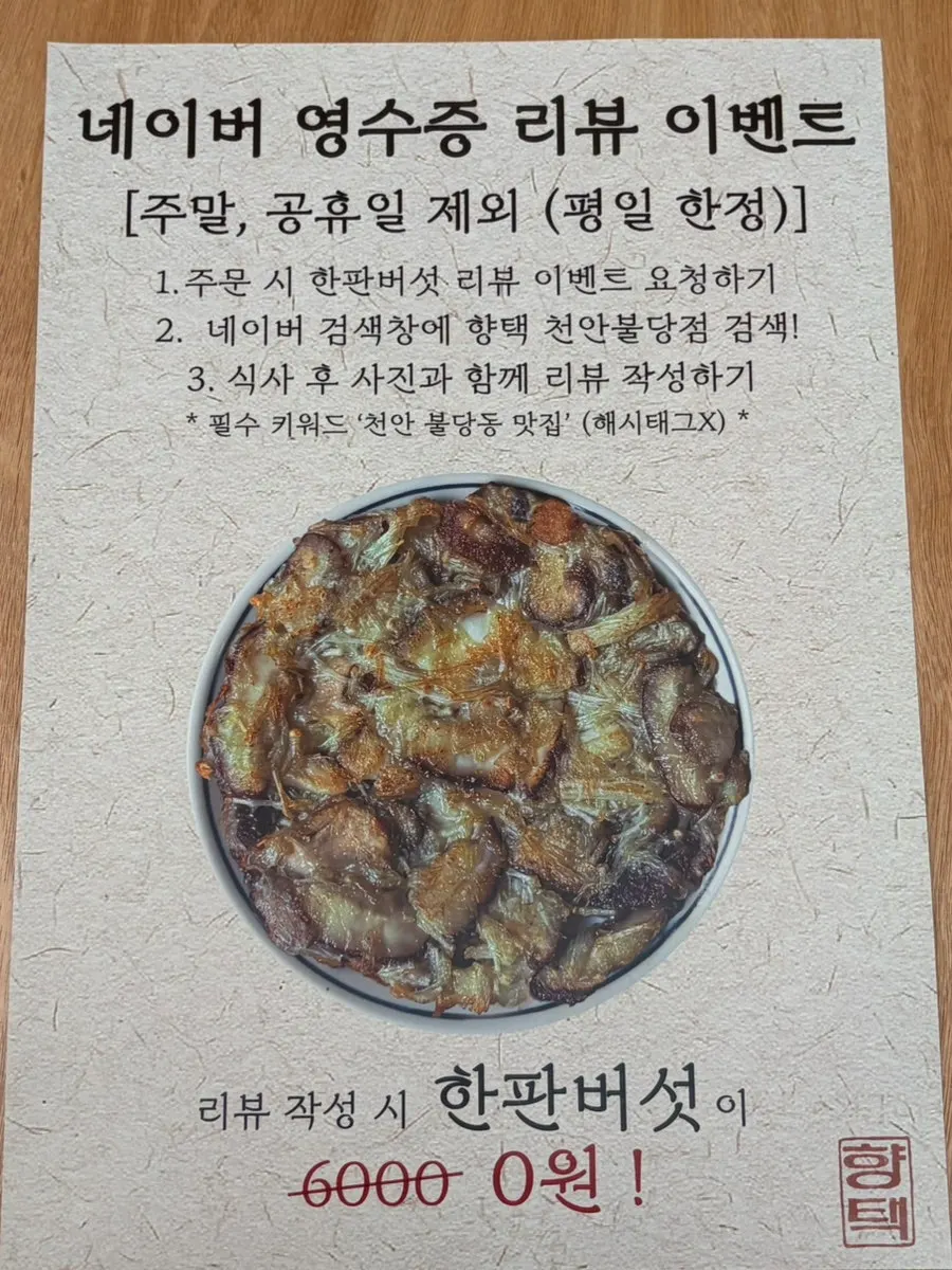 Notice about the mushroom platter review event