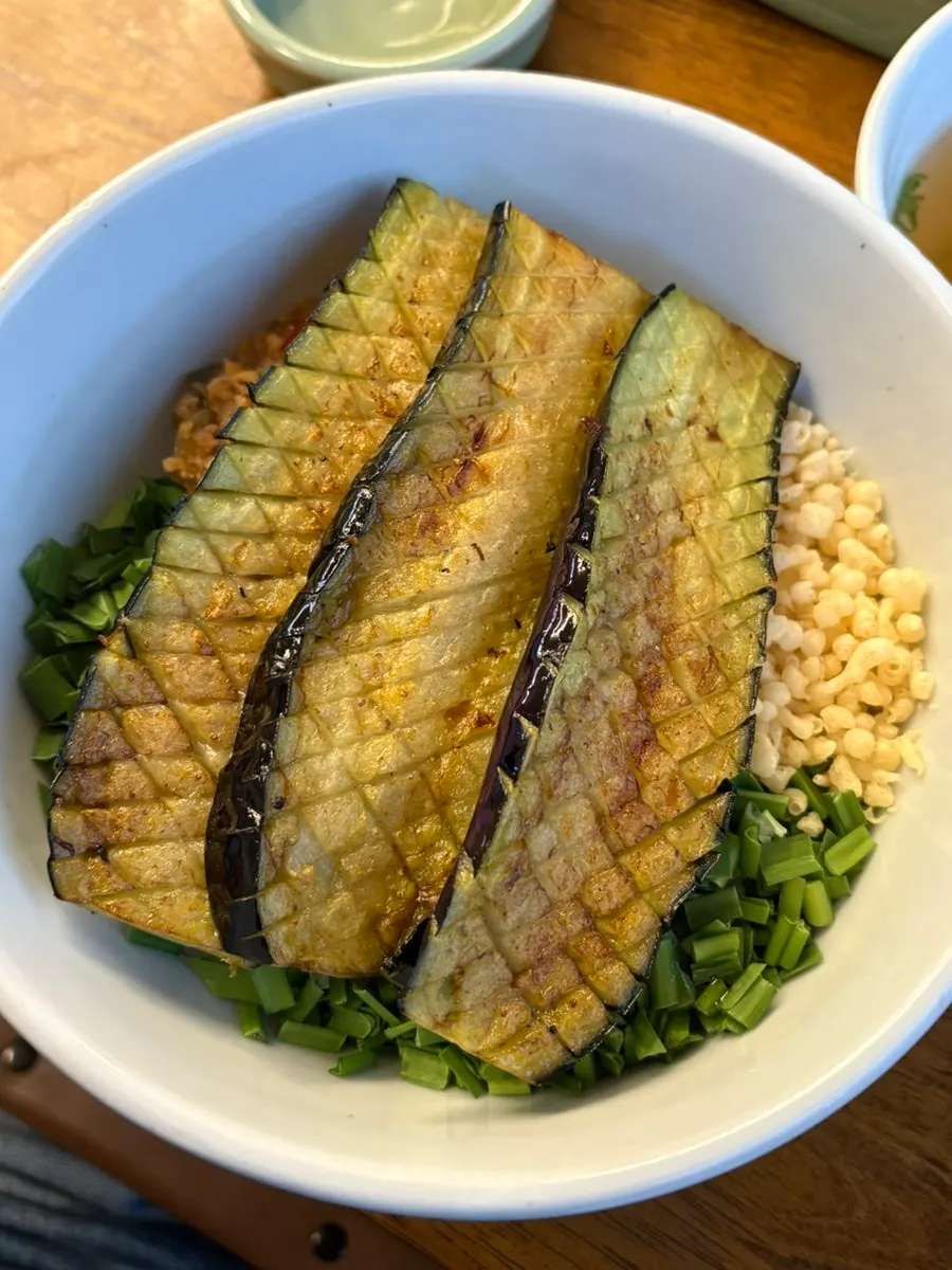 A spoonful of eggplant doenjang rice bowl