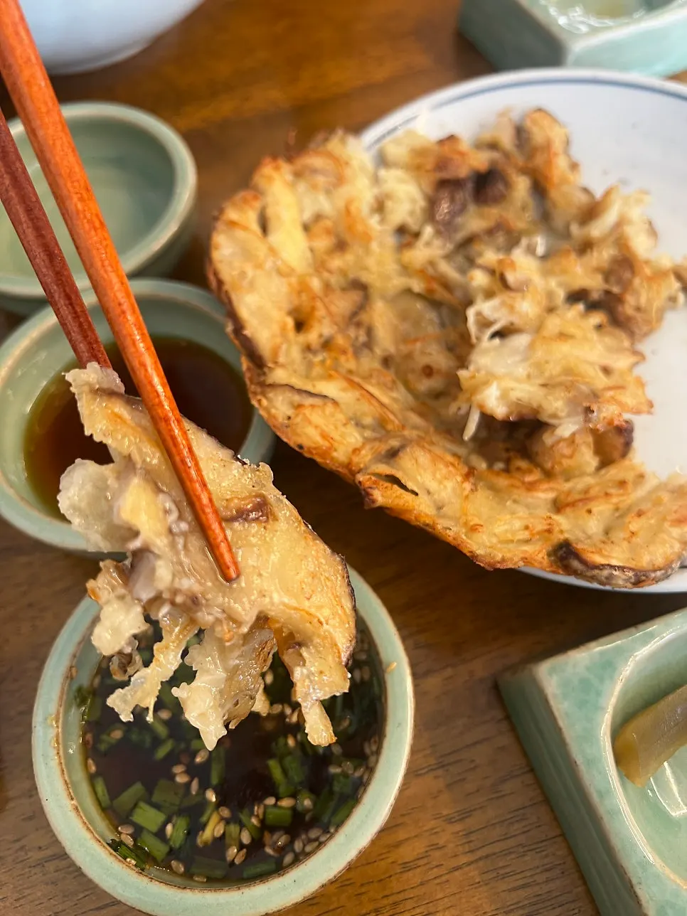 Crispy hanpan beoseot torn into strips