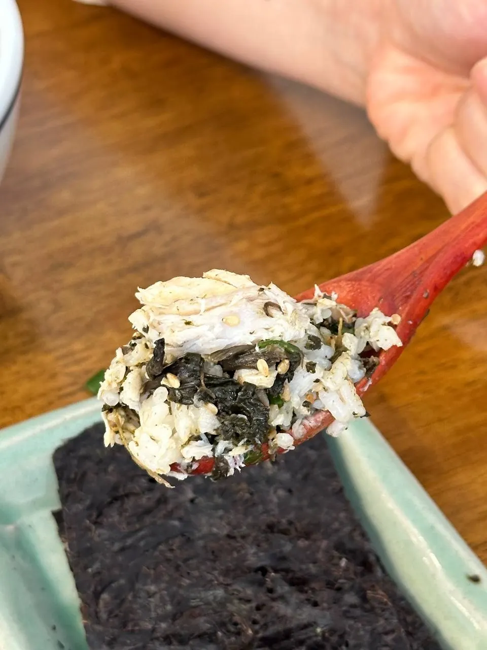 Mackerel gondre rice mixed and ready to eat