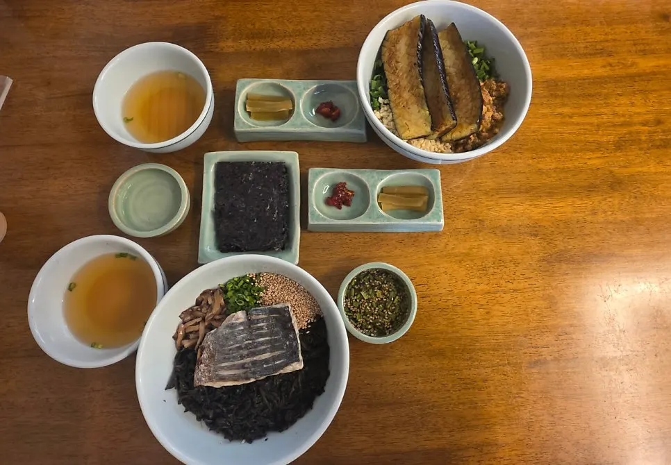 A generous spread with the main dishes served