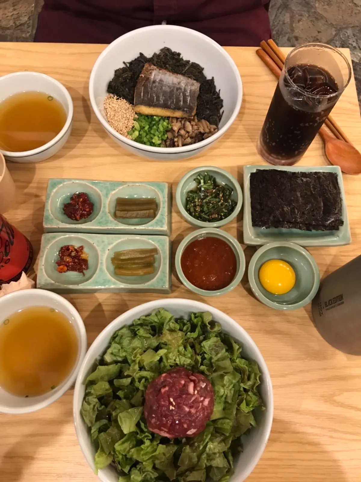 Basic side dishes: salted herring roe sauce and braised gungchae