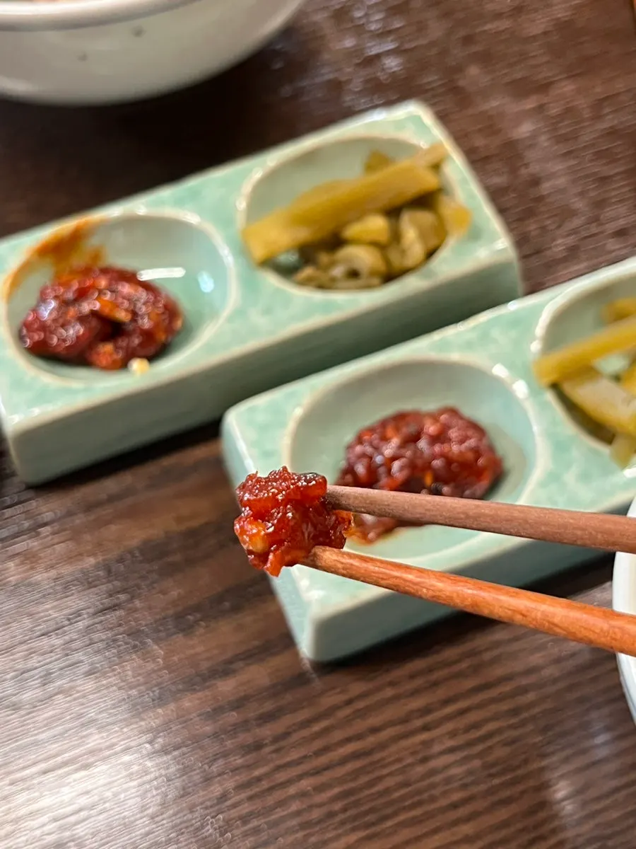 Basic salted seafood side dish at Hyangtaek