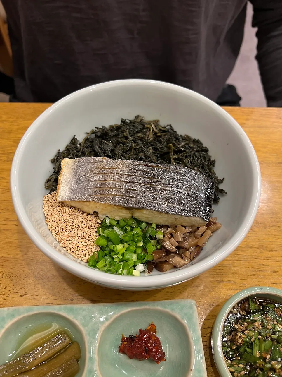 A neatly arranged Korean table setting at Hyangtaek Jeonpo Branch